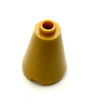 Cone 2x2x2 - Open Stud, Part# 3942c Part LEGO® Pearl Gold  