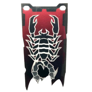 Black and Dark Red Flag with Long Tatters with Scorpion Pattern, Part# multipls08b Part LEGO® Very Good