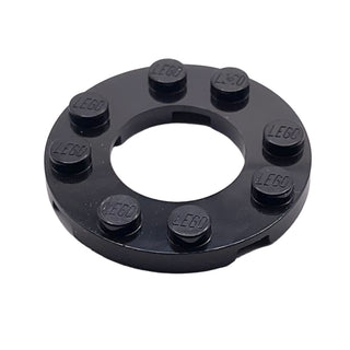 Plate Round 4x4 with 2x2 Round Open Center, Part# 11833 Part LEGO® Black