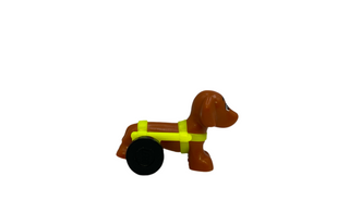 Pickle- Friends, Dachshund with White Bubbles on Nose and Neon Yellow Wheelchair Harness with Black Wheels, 100559pb04c01 Minifigure LEGO®