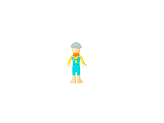 Gunnar - Dark Turquoise and Yellow Wetsuit Long Sleeves, Dark Bluish Gray Knitted Cap, Orange Life Jacket, Bare Feet, frnd649 Minifigure LEGO®   