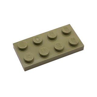Tan plastic building plate with eight circular studs arranged in two rows of four.