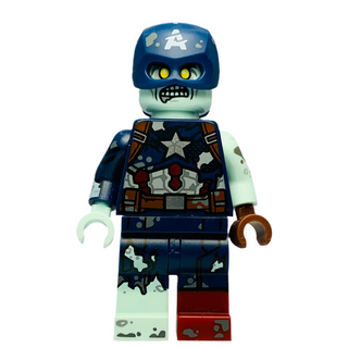 Zombie Captain America, colmar-9 Minifigure LEGO® Without accessories or stand Like New