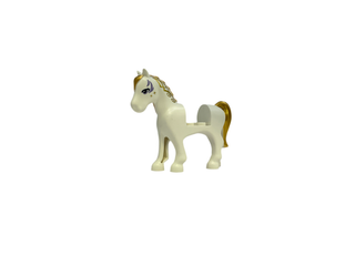 Horse with 2 x 2 Cutout with Lavender Eyes and Face Decoration, Gold Mane and Tail Pattern, 93083c01pb08 Minifigure LEGO®