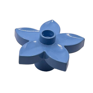 Plant, Duplo Flower with Stud, Part# 6510 Part LEGO® Medium Blue