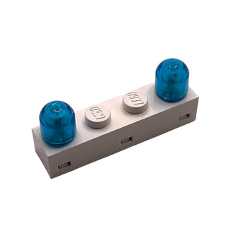 Electric, Light Brick 1x4 with Twin Top Lights, Part# 4771c01 Electronics LEGO® White with Blue Bulb Covers Very Good