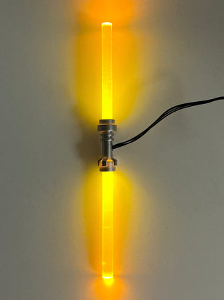 Double Bladed LED Light-Up Lightsaber, USB & DIY System, LSUD Custom Parts United Brick Co® Trans-Yellow
