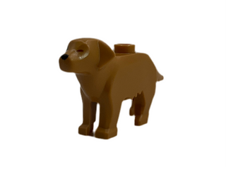 Dog, Labrador / Golden Retriever with Black Right Eye and Nose, Reddish Brown Closed Left Eye Pattern, 69962pb02 LEGO® Animals LEGO®