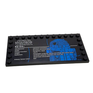 Tile, Modified 6x12 with Studs on Edges with 'R2-D2' Pattern, Part# 6178pb043