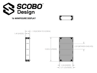 16 Minifigure Display Case display case Scobo Design, LLC