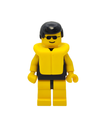 Plain Black Torso with Sunglasses and Life Jacket, par036 Minifigure LEGO®   