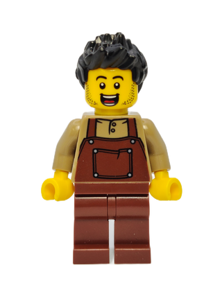 Man with Dark Tan Shirt and Red Overalls, hol260 Minifigure LEGO®   