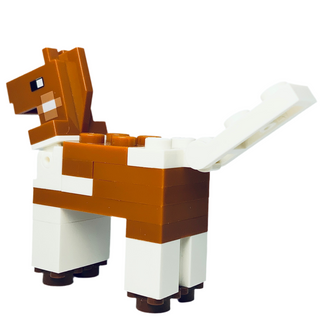 Minecraft Horse - Dark Orange White Spots, minehorse01 LEGO® Animals LEGO®