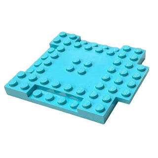 Brick, Modified 8x8x2/3 with 1x4 Indentations and 1x4 Plate, Part# 15624 Part LEGO® Medium Azure