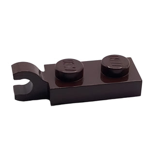 Plate, Modified 1x2 with Clip on End (Horizontal Grip), Part# 63868 Part LEGO® Dark Brown