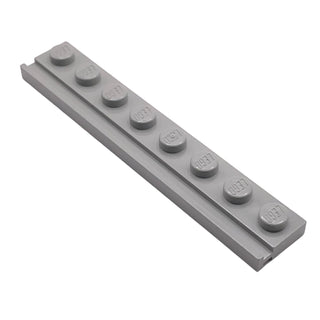 Plate, Modified 1x8 with Door Rail, Part# 4510 Part LEGO® Light Gray