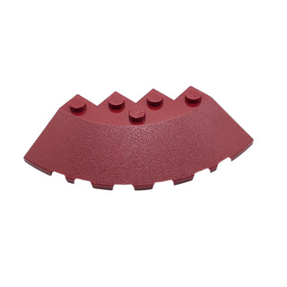 Brick Round Corner 6x6 with Slope 33 Edge, Facet Cutout, Part# 95188 Part LEGO® Dark Red 1 Part