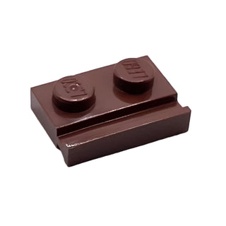 Plate, Modified 1x2 with Door Rail, Part# 32028 Part LEGO® Reddish Brown
