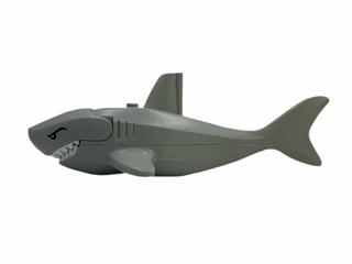 Shark Large with Gills with White Mouth and Stomach and Black Eyes with Eyelids Pattern, 62605pb04c01 Minifigure LEGO®