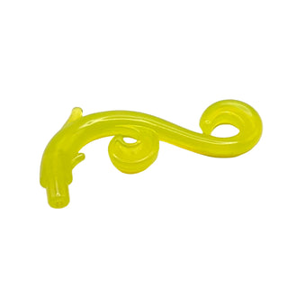Plant, Curved Branch with Thorns and Swirls, Part# 28870 Part LEGO® Trans-Neon Green 1 Part