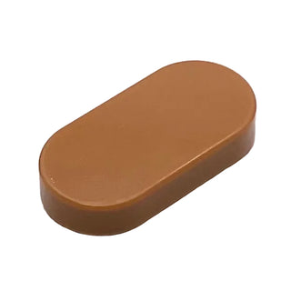 Tile, Round 1 x 2 Oval, Part# 1126 Part LEGO® Medium Nougat