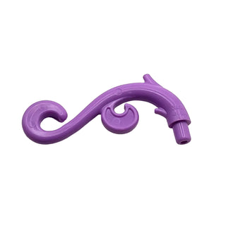 Plant, Curved Branch with Thorns and Swirls, Part# 28870 Part LEGO® Medium Lavender 1 Part