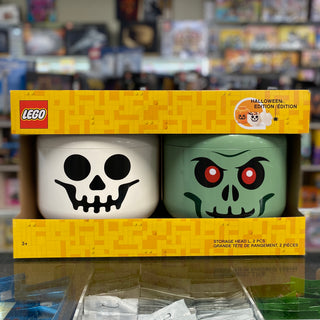Minifigure Head Storage Container Large - Skeleton Skull and Ghoul 2 Pack Building Kit LEGO®