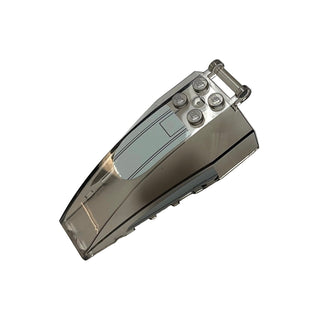 Windscreen 8 x 4 x 2 with 4 Studs and Bar Handle with Mandalorian Starfighter Pattern (Stickers), Part# 92579pb009 Part LEGO® Trans-Brown Very Good