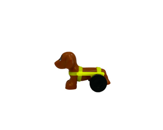 Pickle- Friends, Dachshund with White Bubbles on Nose and Neon Yellow Wheelchair Harness with Black Wheels, 100559pb04c01 Minifigure LEGO®