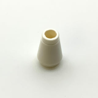 Cone 1x1 with Top Groove, Part# 4589b Part LEGO® White  