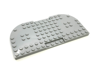 Brick, Modified 8x16x2/3 with 1x4 Indentations and 2 Rounded Corners, Part# 74166 Part LEGO® Light Bluish Gray  