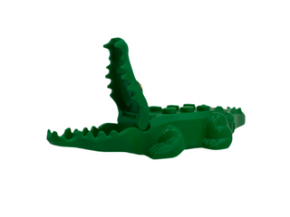 Alligator / Crocodile with 20 Teeth with Yellow Eyes without White Glints Pattern with Light Bluish Gray Technic, Pin 1/2, 18904c04pb01 Minifigure LEGO®