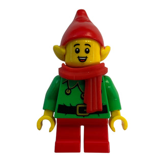 Elf - Red Hat and Scarf, Ice Skates, hol293 - LEGO® Holiday Minifigure
