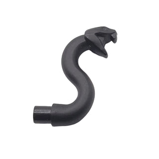 Snake Head with Open Mouth, Fangs and Curved Neck with Bar, Part# 28588 Part LEGO® Black