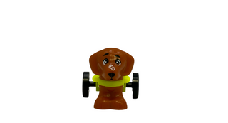 Pickle- Friends, Dachshund with White Bubbles on Nose and Neon Yellow Wheelchair Harness with Black Wheels, 100559pb04c01 Minifigure LEGO®