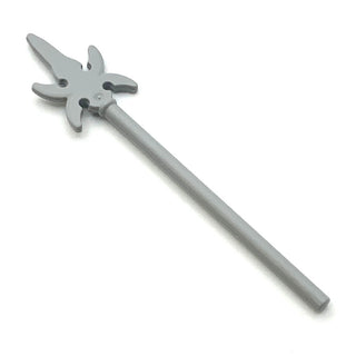 Minifigure Weapon, Pike with 4 Side Blades, Part# 43899 Part LEGO® Light Bluish Gray  