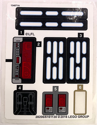 Sticker Sheet for Set Krennic's Imperial Shuttle, North American Version, 75156-1 - (28206/6161130), Part# 75156stk01b