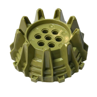 Wheel Hard Plastic with Small Cleats and Flanges, Part# 64712 Part LEGO® Olive Green