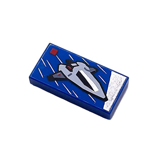 Tile 1 x 2 with LEGO® City Set 60430 Interstellar Spaceship Box Art Pattern, Part# 3069pb1278 Part LEGO® Blue