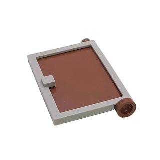 Door 1 x 4 x 5 Right with Fixed Reddish Brown Glass, Part# 73435c04 Part LEGO® Reddish Brown Very Good