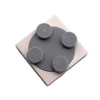 Turntable 2 x 2 Plate with Light Bluish Gray Top (3680 + 3679), Part# 3680c02 Part LEGO® White