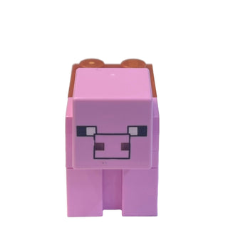 Minecraft Pig with Saddle (2 x 2 Modified Tile, Plain Snout with Black Outline), minepig09 Minifigure LEGO®