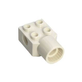 Technic, Brick Modified 2x2 with Pin Hole and Rotation Joint Socket Part# 48169 Part LEGO® White