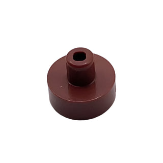 Tile Round 1x1 with Bar and Pin Holder, Part# 20482 Part LEGO® Reddish Brown