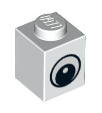 Brick 1x1 with Eye Simple with Black and White Pattern, Part# 3005pb01 ...