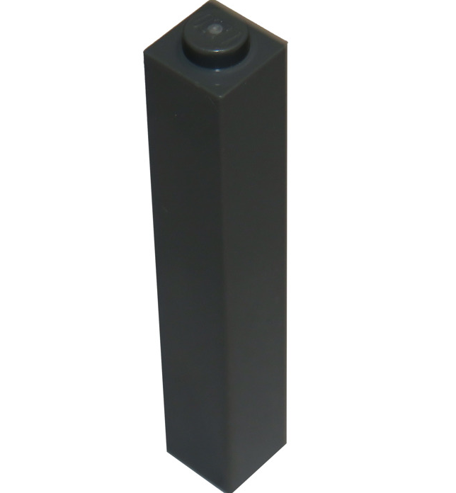 Brick 1x1x5 (Solid Stud), Part# 2453b Part LEGO® Dark Bluish Gray  