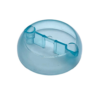Cylinder Hemisphere 7x7 Flat (Pod Half) with 2 Pin Holes, Part# 1974 Part LEGO® Trans-Light Blue