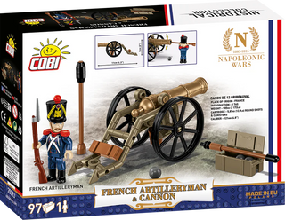 NAPOLEONIC WARS French Artilleryman & Cannon: COBI Set #20093 Building Kit Cobi Toys