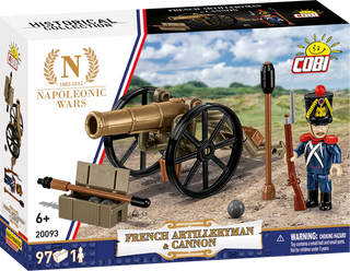 NAPOLEONIC WARS French Artilleryman & Cannon: COBI Set #20093 Building Kit Cobi Toys