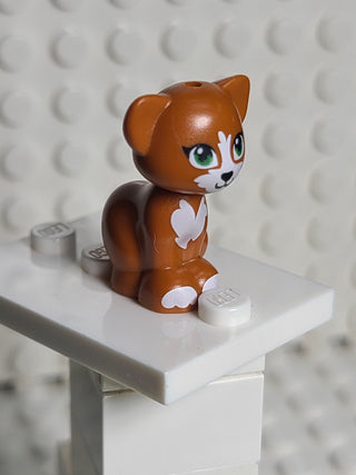 Cat, sitting Dark Orange w/ White  Patches Pattern LEGO® Animals LEGO®   